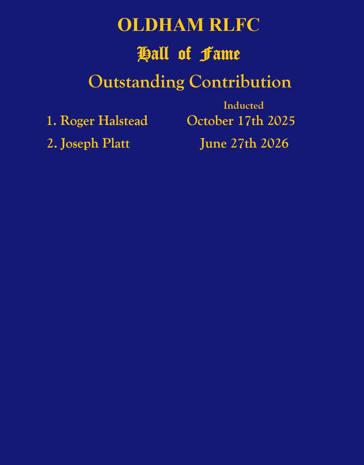 Outstanding Contribution Board